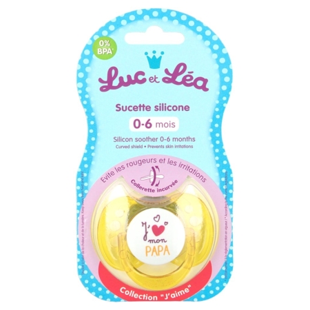 Prix de Luc et léa sucette 0-6 mois symétrique «j'aime mon papa