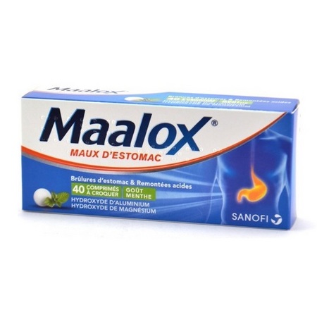 Maalox maux d'estomac, 40 comprimés à croquer