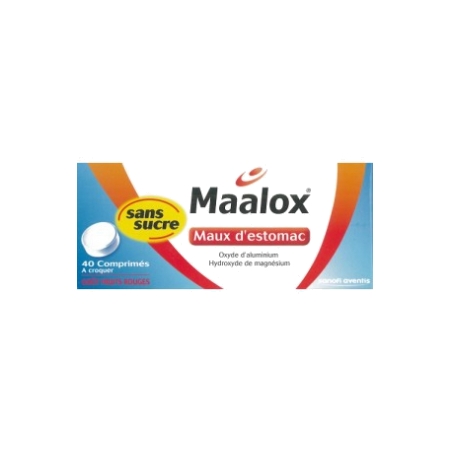 Maalox maux d'estomac sans sucre, 60 comprimés à croquer