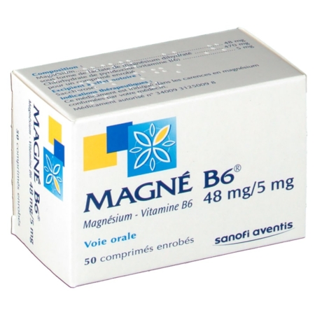 Magne b6 48 mg/5 mg, 50 comprimés enrobés