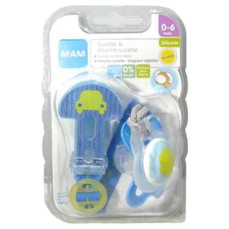 Mam kit sucette attache-sucette silicone 0-6mois