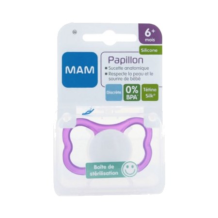 Mam Sucette Anatomique Silicone + 6 Mois, 1 Sucette