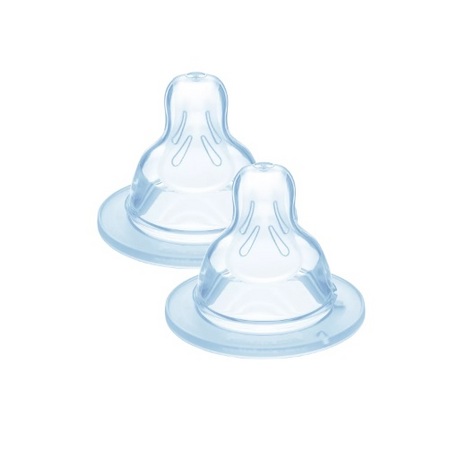 Mam Tétine Silicone Débit Lent 1, Lot de 2 Tétines