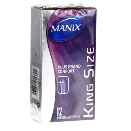Manix sensations naturelles king size plus grand confort boite de 12 préservatifs