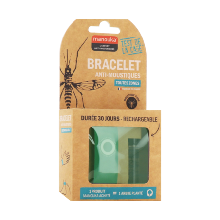 Manouka Bracelet Anti-Moustiques Adulte Vert