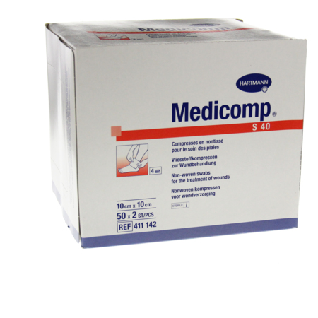 Medicomp compresse sterile 10 cm x 10 cm, 2 x 10