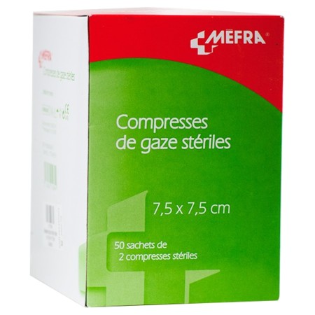 Mefra compresse  7cm5 x 7cm5 sach 2 50