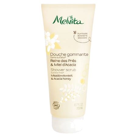 Melvita Douche Gommante Reine des Prés Miel Acacia, 200 ml