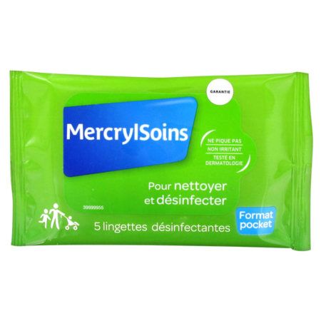 Mercrylsoins 5 lingettes désinfectantes