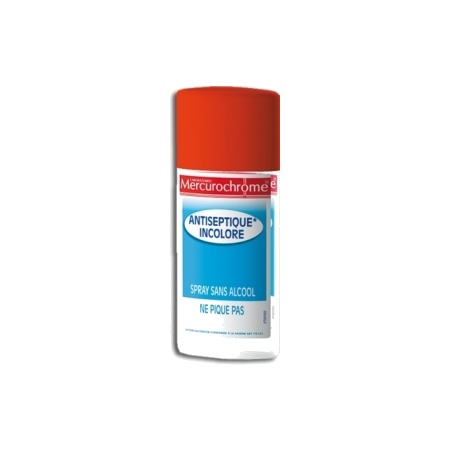 Mercurochrome désinfectants spray antiseptique incolore 100 ml