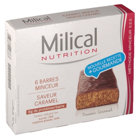 Milical hyperprotéinée barres hyperprotéinées caramel 162g