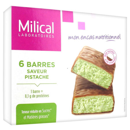 Milical hyperprotéinée barres hyperprotéinées pistache 162g