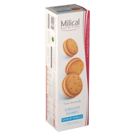 Milical les aides minceur biscuits fourrés vanille protéinés 220 g  