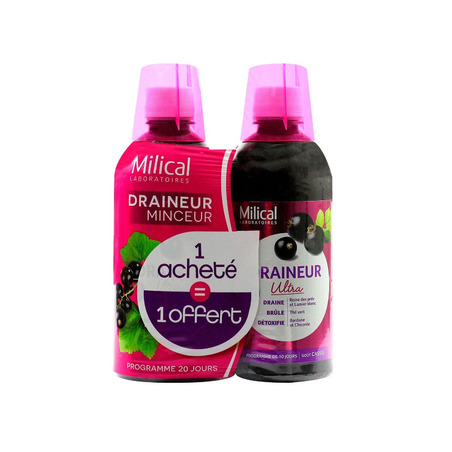 Milical draineurs drainaligne cassis, lot de 2 x 500 ml