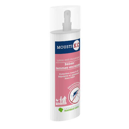 MOUSTI K.O Lotion anti-moustique Bébé dès 6 mois et femmes enceintes, 100 ml