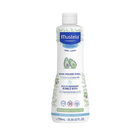 Mustela Bain Mousse Eveil à l'Avocat Bio, 750 ml