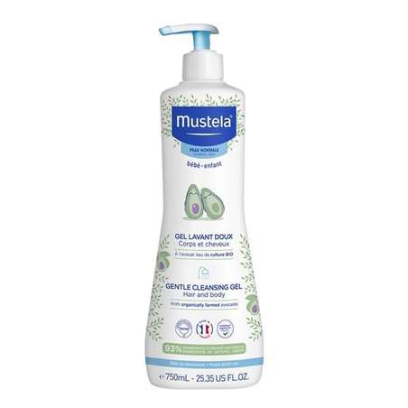 Mustela Gel Lavant Doux à l'Avocat Corps & Cheveux, 750 ml