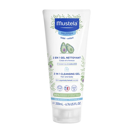 Mustela Gel Nettoyant 2 en 1 à l'Avocat BIO, 200 ml