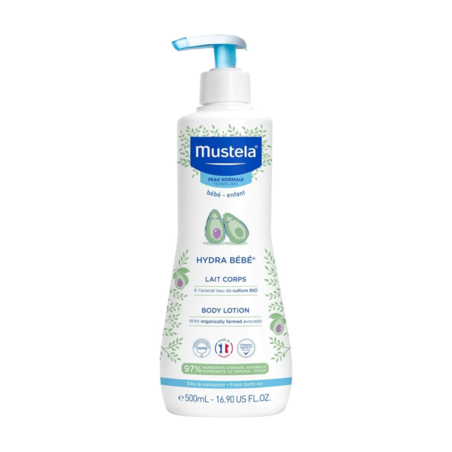 Mustela Hydra Bébé Lait pour Corps Flacon Pompe, 500 ml