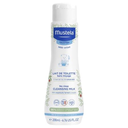 Mustela lait de toilette bio sans rinçage, 200 ml