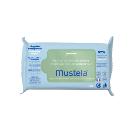 Mustela Lingettes Nettoyantes à l'Avocat Bio, x60