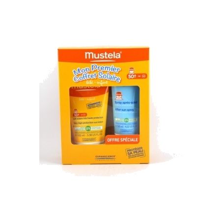 Mustela coffret crème solaire protectrice spf 50 bebe  - 100ml + spray après-soleil hydratant mustela - 125ml