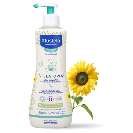 Mustela Stelatopia Gel Lavant, Flacon-Pompe de 500 ml