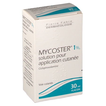 Mycoster 1 %, flacon de 30 ml de solution pour application locale