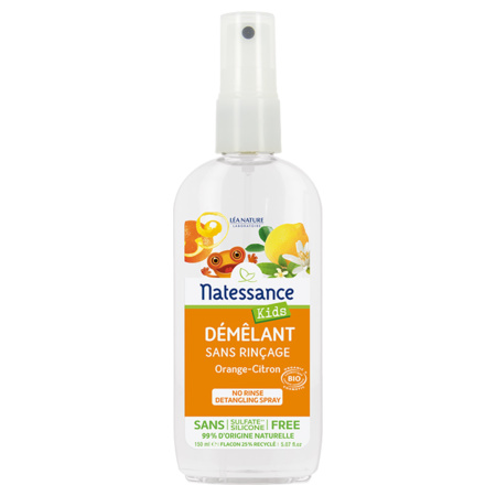 Natessance Démêlant sans Rinçage Kids Bio Orange-Citron, 150 ml