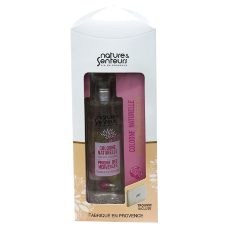 Nature & Senteurs Coffret Eau de Cologne Vaporisateur Pivoine des Merveilles + Pochet, 100 ml + 10