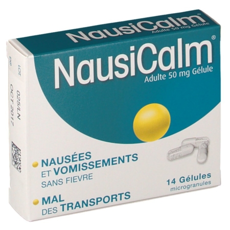 Nausicalm adultes 50 mg, 14 gélules