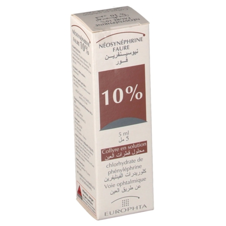 Neosynephrine 10 % faure, flacon de 5 ml de collyre