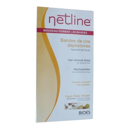 Netline - bandes de cires dépilatoires corps hypoallergéniques - 12 bandes