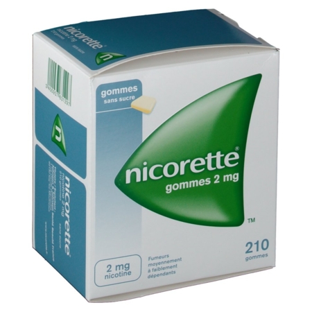 Nicorette 2 mg sans sucre, 30 gommes à mâcher