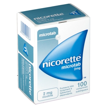 Nicorette microtab 2 mg, 100 comprimés sublinguaux