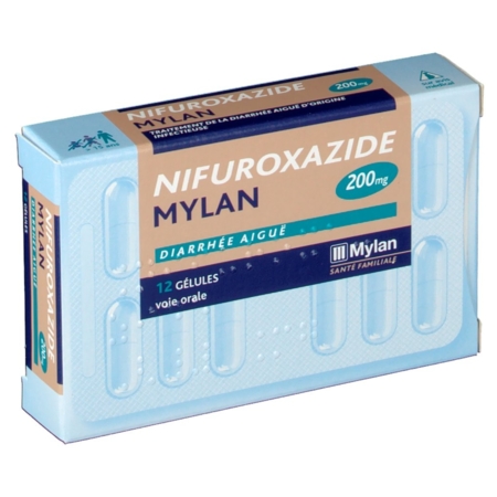 Nifuroxazide mylan 200 mg, 12 gélules