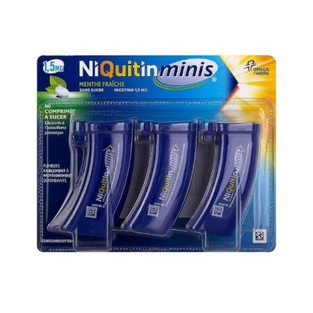 Niquitinminis 1,5 mg sans sucre, 60 comprimés à sucer