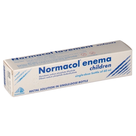 Normacol lavement enfants, 60 ml de solution rectale en récipient unidose