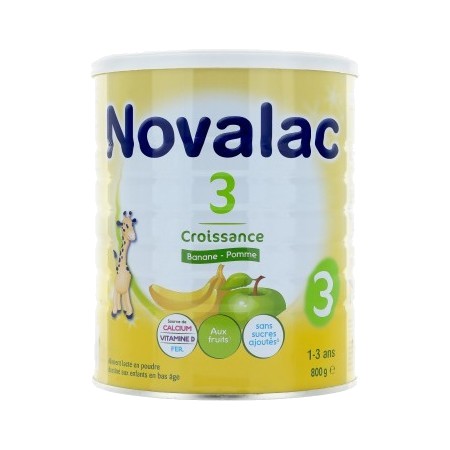 Novalac croissance lait 3ème âge banane-pomme 800 g 