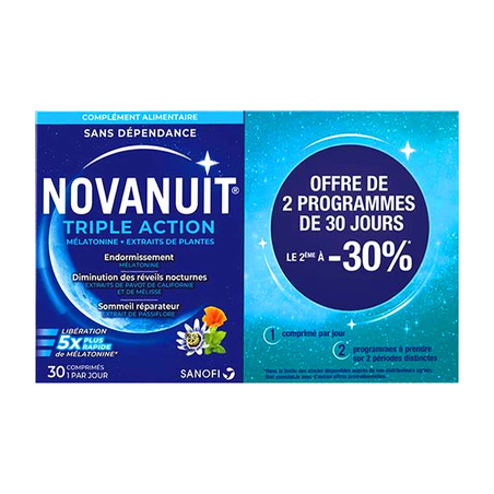 Novanuit Triple Action, Lot de 2x 30 Comprimés