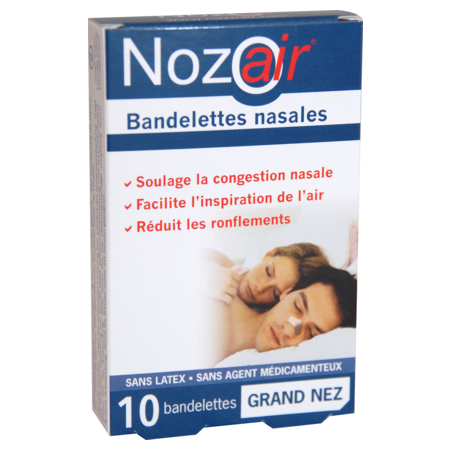 Nozoair bandelette nasale grand nez bte 10