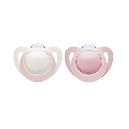 Nuk Sucettes en silicone Genius T1 Rose blanc