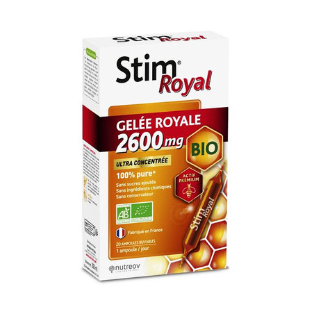 Nutreov Stim Royal Gelée Royal Bio 2600mg, 20 Ampoules