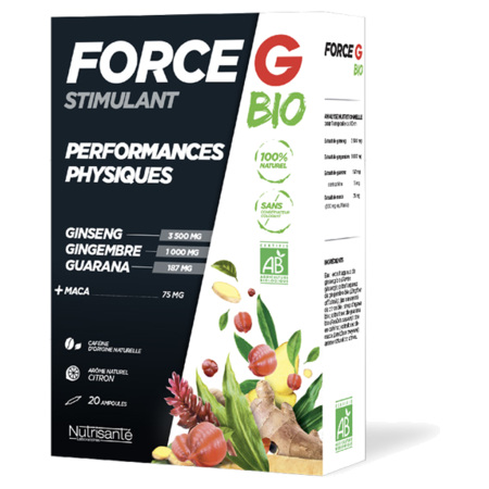 Nutrisanté Force G Stimulant Bio, 20 Ampoules
