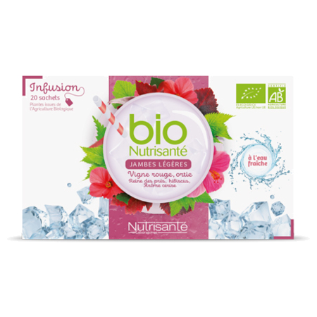 Nutrisanté Infusion Froide Bio Jambes Légères, 20 Sachets