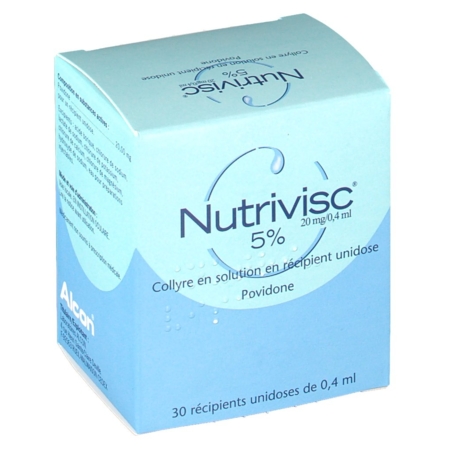 Nutrivisc 5 % (20 mg/0,4 ml), 30 flacons unidoses de 0,4 ml de collyre