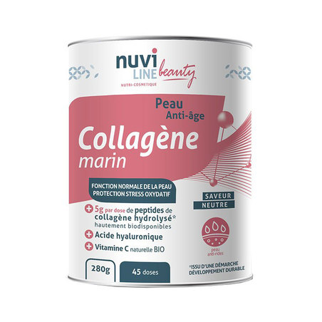 Nuviline Beauty Collagène Marin Peau Anti-Âge, 280g - 45 Doses