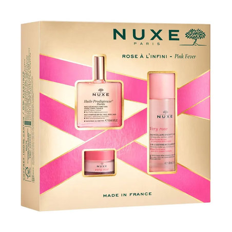 Nuxe Coffret Rose à l'Infini Huile Prodigieuse + Eau Micellaire + Baume Lèvres, 50 ml + 100 ml + 15 g