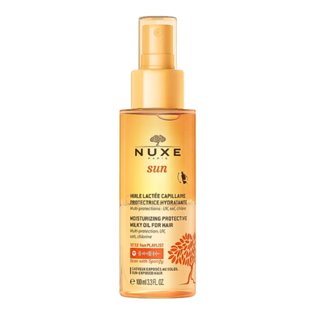 Nuxe Sun Huile Lactée Capillaire Protectrice Hydratante, 100 ml