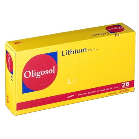 Oligosol lithium solution buvable, 28 ampoules